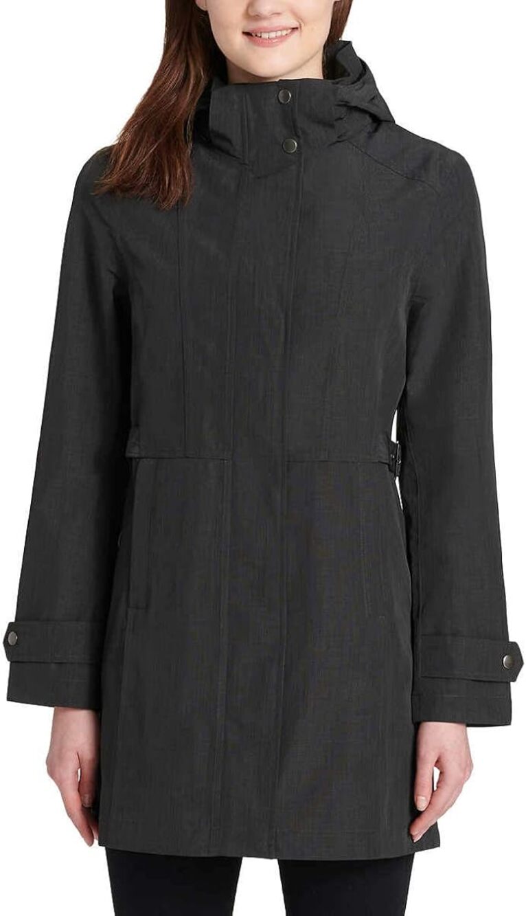 NWOT Kirkland Signature Ladies Charcoal Black Trench Rain Coat XL
